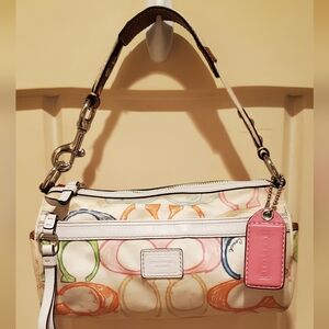 Authentic Coach Scribble Multicolor 🩷🤍🧡💚🩵 Shoulder Bag